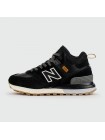 Кроссовки New Balance 574 Mid Black / White with Fur Wmns