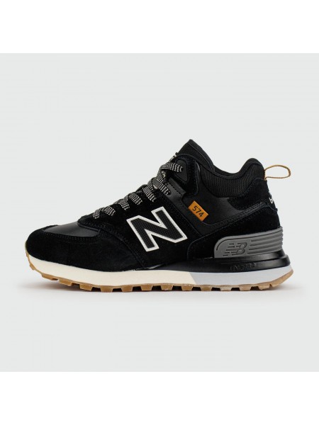 Кроссовки New Balance 574 Mid Black / White with Fur Wmns