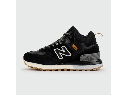 Кроссовки New Balance 574 Mid Black / White with Fur Wmns