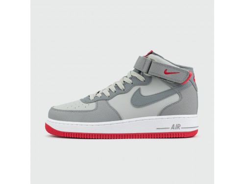 Кроссовки Nike Air Force 1 Wmns L.Grey / Red Ftwr.