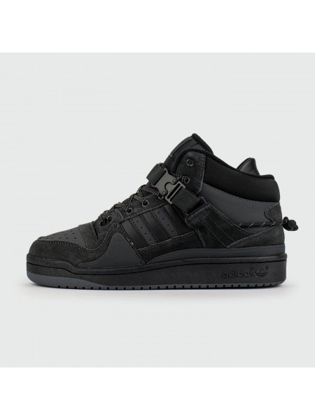 Кроссовки Adidas Forum Mid x Bad Bunny Dark Grey with Fur