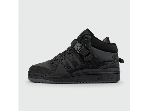 Кроссовки Adidas Forum Mid x Bad Bunny Dark Grey with Fur