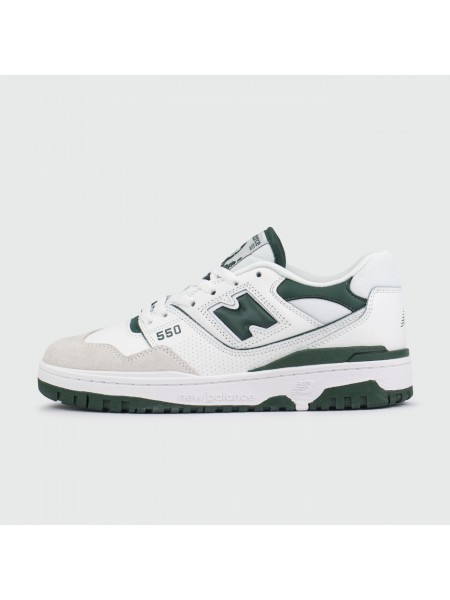 Кроссовки New Balance 550 White / Green logo