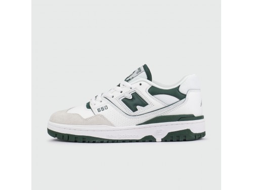 Кроссовки New Balance 550 White / Green logo