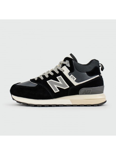 Кроссовки New Balance 574 Mid Black / White with Fur