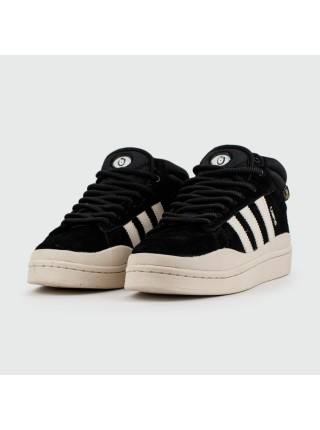 Кроссовки Adidas Campus Black / White with Fur