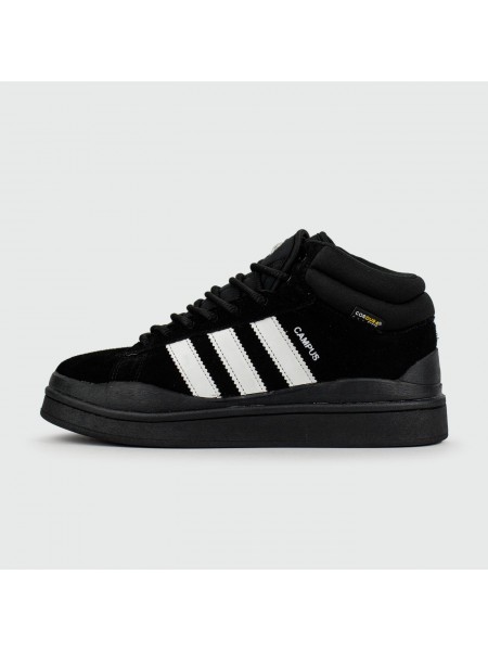 Кроссовки Adidas Campus Black White with Fur