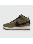 Кроссовки Nike Air Force 1 Mid Olive / Brown with Fur