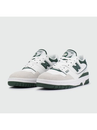 Кроссовки New Balance 550 White / Green logo