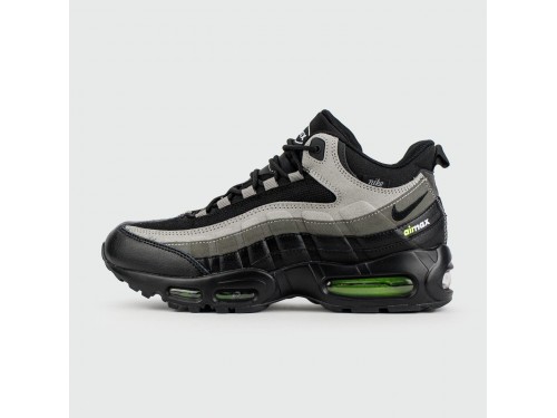 Кроссовки Nike Air Max 95 Grey Black / Green with Fur