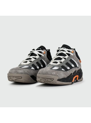 Кроссовки Adidas Niteball Grey / Black Orange with Fur