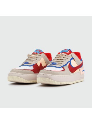 Кроссовки Nike Air Force 1 Shadow with Fur Gr.Red / Blue