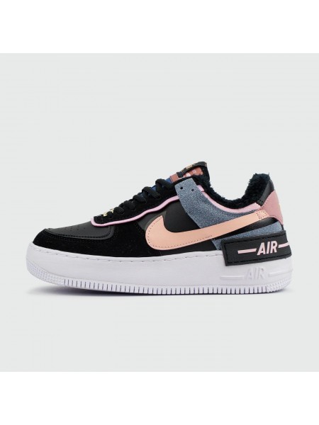 Кроссовки Nike Air Force 1 Shadow with Fur Black Pink
