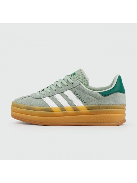 Кроссовки Adidas Gazelle Bold Green / Gum Wmns