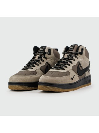 Кроссовки Nike Air Force 1 Mid L.Grey / D.Grey with Fur Wmns