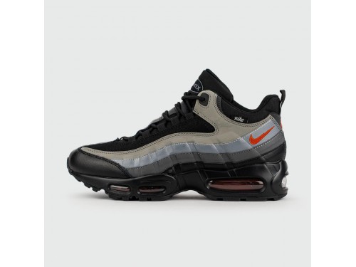 Кроссовки Nike Air Max 95 Grey Black / Red with Fur