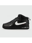 Кроссовки Nike Air Force 1 Mid Black / Wh. Sw. with Fur