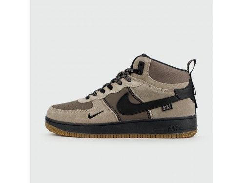 Кроссовки Nike Air Force 1 Mid L.Grey / D.Grey with Fur