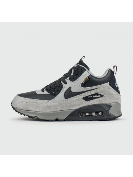 Кроссовки Nike Air Max 90 Mid Grey Black with Fur