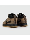 Кроссовки Nike Air Force 1 Mid Brown / Black with Fur