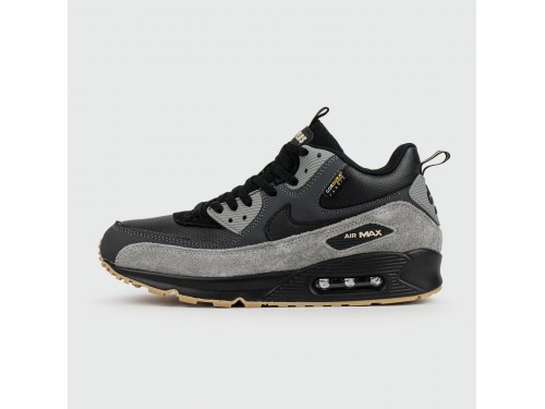 Кроссовки Nike Air Max 90 Mid Black Grey with Fur