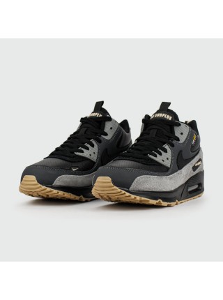 Кроссовки Nike Air Max 90 Mid Black Grey with Fur