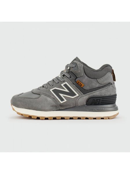 Кроссовки New Balance 574 Mid Grey / White with Fur Wmns