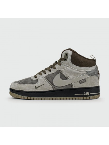 Кроссовки Nike Air Force 1 Mid L.Grey / Black Ftwr with Fur