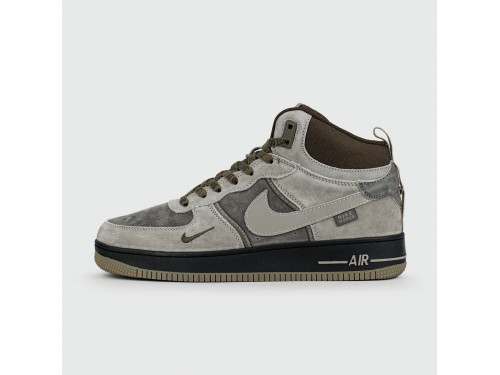 Кроссовки Nike Air Force 1 Mid L.Grey / Black Ftwr with Fur