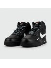 Кроссовки Nike Air Force 1 Mid Black / Wh. Sw. with Fur