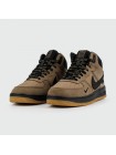 Кроссовки Nike Air Force 1 Mid Brown / Black with Fur