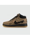 Кроссовки Nike Air Force 1 Mid Brown / Black with Fur