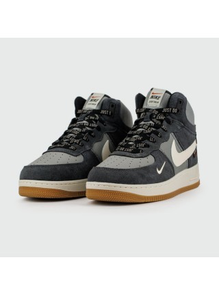 Кроссовки Nike Air Force 1 Mid Blue / L.Grey with Fur Wmns