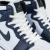 Кроссовки Nike Air Jordan 1 White / D.Blue with Fur