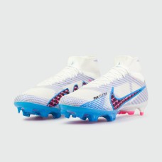 Бутсы Nike Air Zoom Mercurial Superfly IX Elite FG White Blue