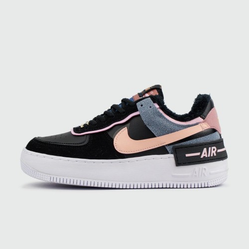Кроссовки Nike Air Force 1 Shadow with Fur Black Pink - арт. f-24184