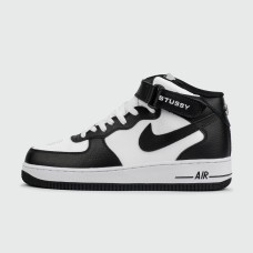 Кроссовки Nike Air Force 1 Mid x Stussy White Black