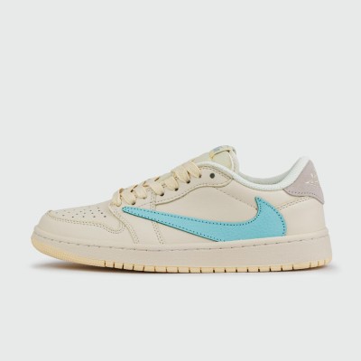 Кроссовки Air Jordan 1 Low x Travis Scott Beige Wmns