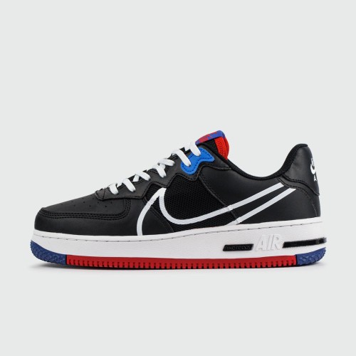 Кроссовки Nike Air Force 1 React Black White Red - арт. f-25116