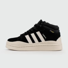 Кроссовки Adidas Campus Black / White with Fur