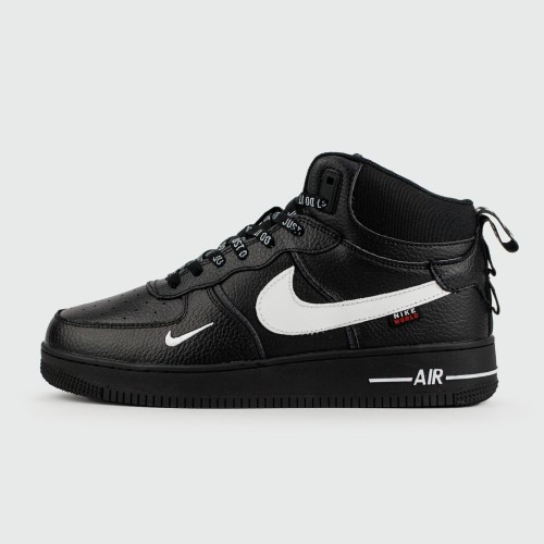 Кроссовки Nike Air Force 1 Mid Black / Wh. Sw. with Fur - арт. f-25723