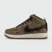 Кроссовки Nike Air Force 1 Mid Olive / Brown with Fur