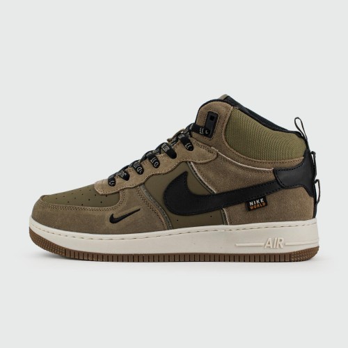 Кроссовки Nike Air Force 1 Mid Olive / Brown with Fur - арт. f-25725