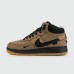 Кроссовки Nike Air Force 1 Mid Brown / Black with Fur - арт. f-25727
