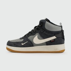 Кроссовки Nike Air Force 1 Mid Blue / L.Grey with Fur