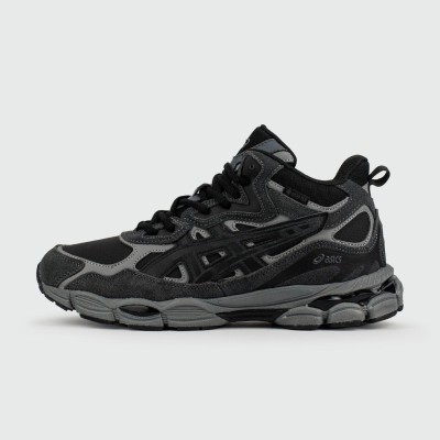 Кроссовки Asics Gel-NYC Mid Black Grey with Fur