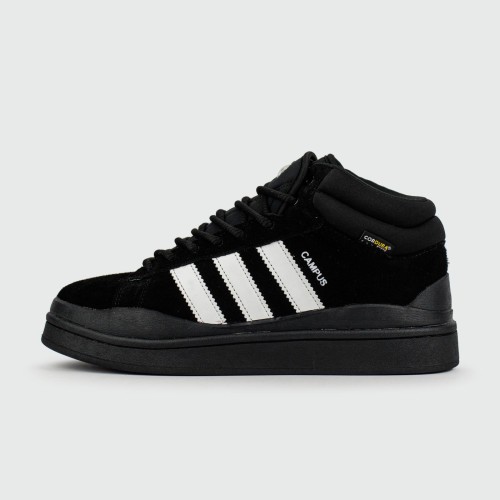 Кроссовки Adidas Campus Black White with Fur - арт. f-25827