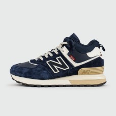 Кроссовки New Balance 574 Mid Blue / White with Fur