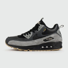 Кроссовки Nike Air Max 90 Mid Black Grey with Fur